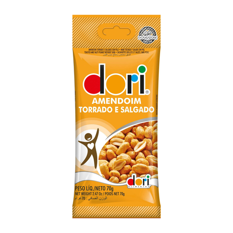 Amendoim Torrado Salgado Sem Pele Dori 70g