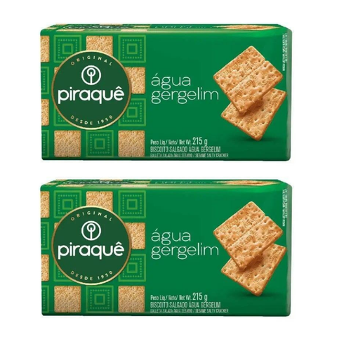 Biscoito Agua Gergelim Piraquê 2 x 215 g