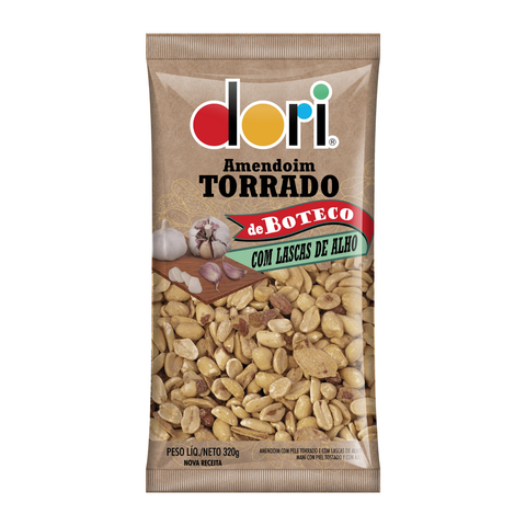Amendoim Torrado com Lascas  de Alho de Boteco Dori 320g