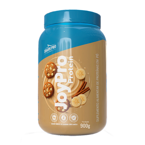 Whey Protein Joypro Pote 900g Sabor Cookie de Banana com Canela Shark Pro