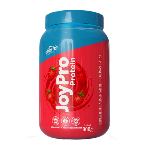 Whey Protein Joypro Pote 900g Sabor Iogurte De Morango C/ Framboesa Shark Pro