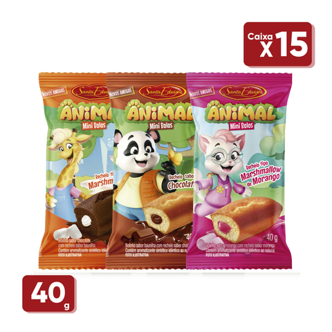 Bolinho Animal Recheado - Santa Edwiges - Caixa 15x40g