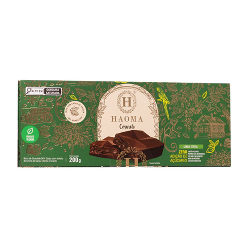 Barra Chocolate Crunch Vegano Haoma Linha Stevia 200g