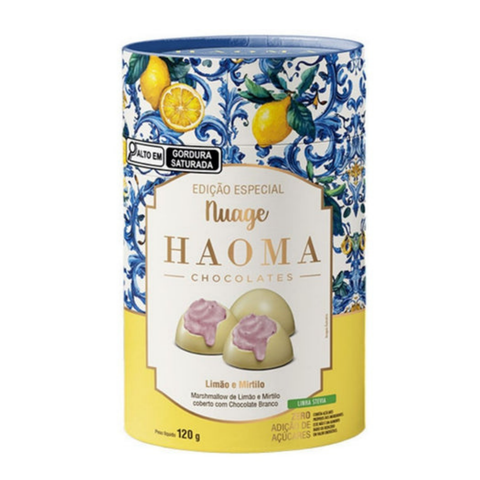 Nuage Limão e Mirtilo com Chocolate Branco Lata 120g Haoma