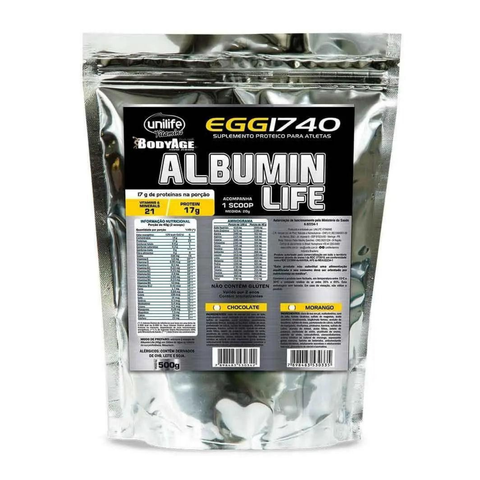Albumina Life Protein Sabor Chocolate Unilife 500g