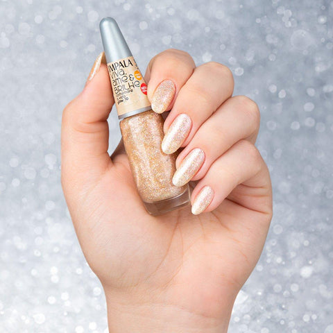 Esmalte Impala Coleção Viva, Ame e Brilhe Glitter 3D