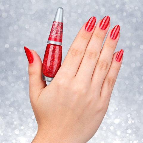 Esmalte Impala Coleção Viva, Ame e Brilhe Glitter 3D