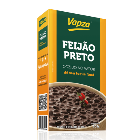 Feijão Preto Caixa/Vácuo 500g Linha Dê seu Toque Vapza