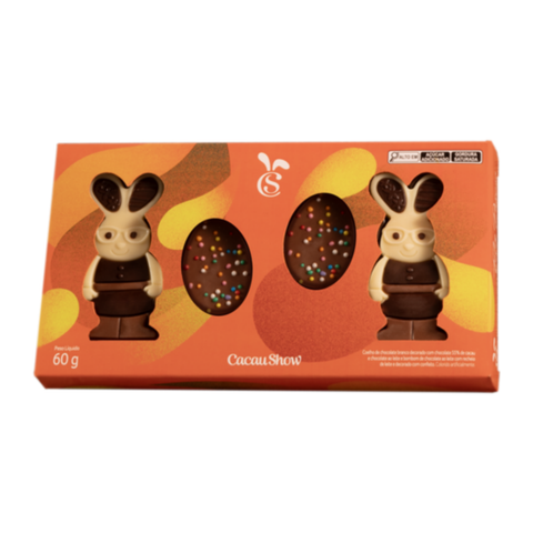 Chocolate Cacau Magia Coelhos e Ovos 60g Cacau Show