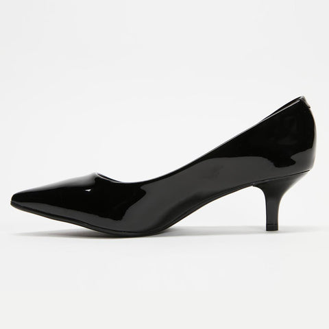 Scarpin Vizzano 1122-828 Salto Baixo Bico Fino Verniz Preto