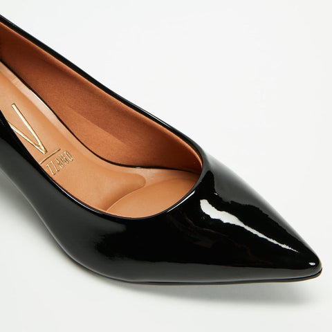 Scarpin Vizzano 1122-828 Salto Baixo Bico Fino Verniz Preto