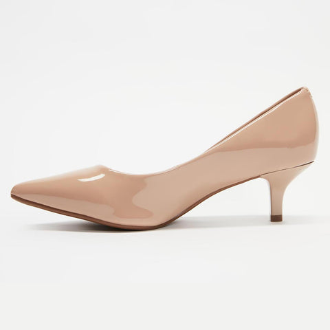 Scarpin Vizzano 1122-828 Salto Baixo Bico Fino Verniz Bege