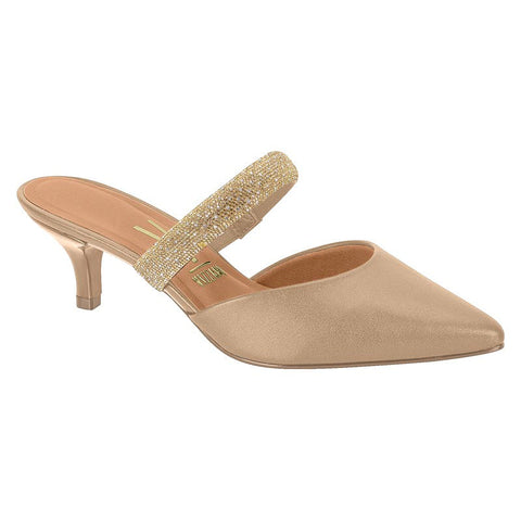 Mule Scarpin Vizzano 1122-886 Salto Baixo Bico Fino Bege