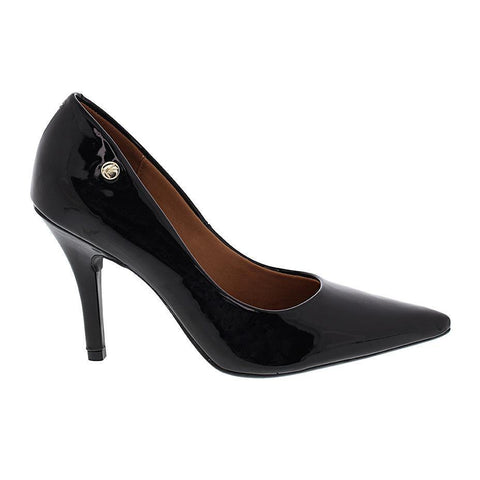 Scarpin Vizzano 1184-1101 Bico Fino Salto Alto Verniz Preto
