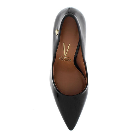Scarpin Vizzano 1184-1101 Bico Fino Salto Alto Verniz Preto