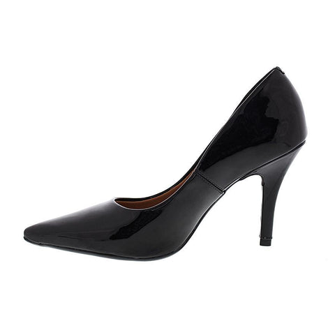 Scarpin Vizzano 1184-1101 Bico Fino Salto Alto Verniz Preto