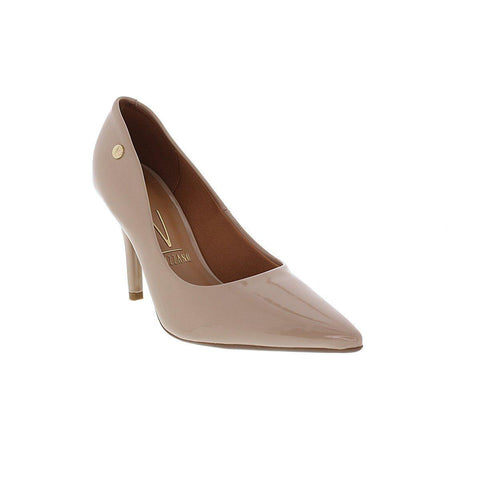 Scarpin Vizzano 1184-1101 Bico Fino Salto Alto Verniz Bege