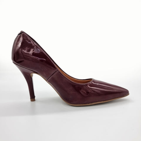 Scarpin Vizzano 1184-1101 Bico Fino Salto Alto Verniz Vinho