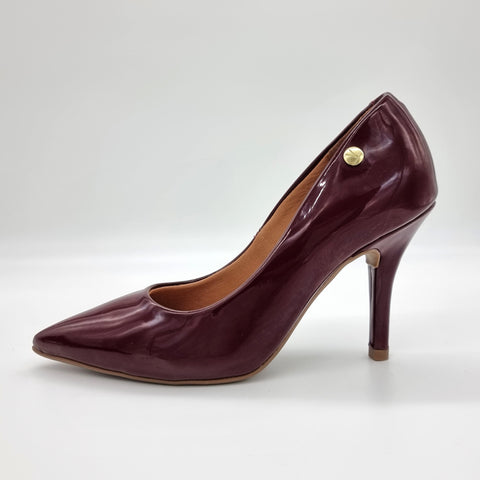 Scarpin Vizzano 1184-1101 Bico Fino Salto Alto Verniz Vinho