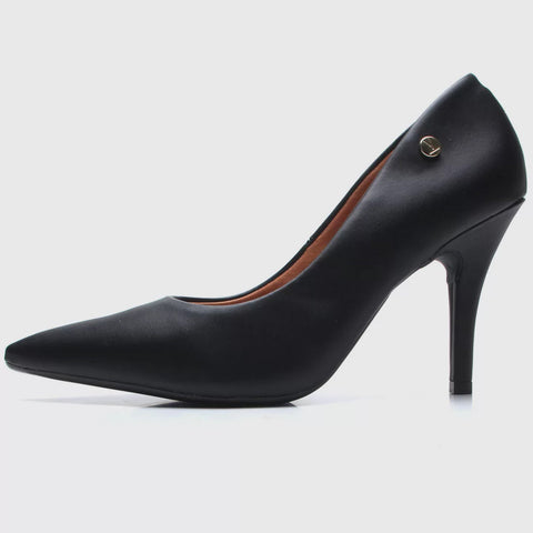 Scarpin Vizzano 1184-1101 Bico Fino Salto Alto Napa Preto