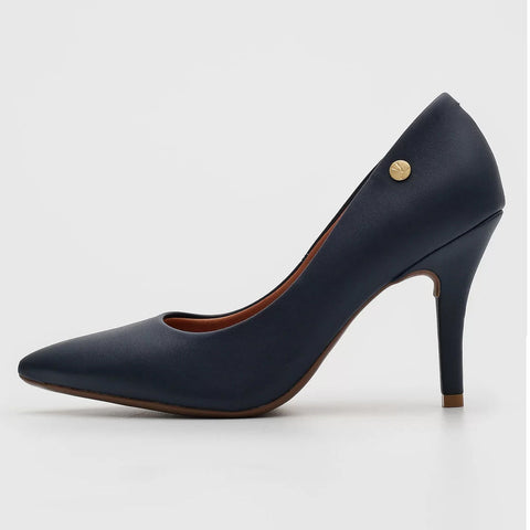 Scarpin Vizzano 1184-1101 Bico Fino Salto Alto Napa Azul-marinho