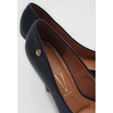 Scarpin Vizzano 1184-1101 Bico Fino Salto Alto Napa Azul-marinho