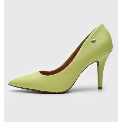 Scarpin Vizzano 1184-1101 Bico Fino Salto Alto Napa Verde Limão