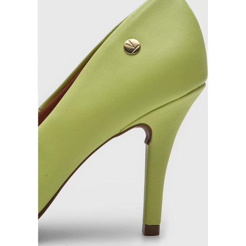 Scarpin Vizzano 1184-1101 Bico Fino Salto Alto Napa Verde Limão
