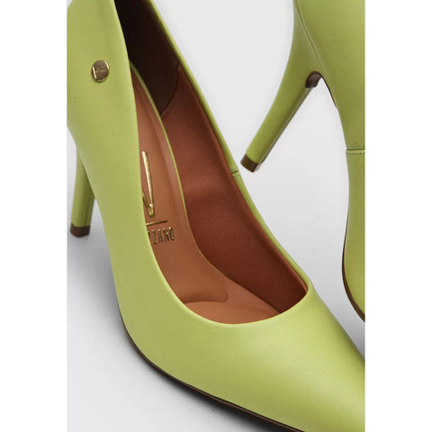 Scarpin Vizzano 1184-1101 Bico Fino Salto Alto Napa Verde Limão