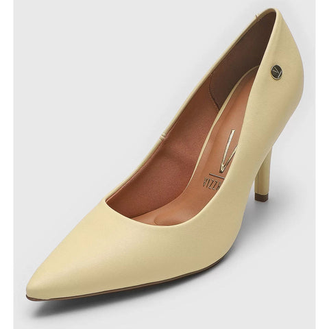 Scarpin Vizzano 1184-1101 Bico Fino Salto Alto Napa Amarelo Claro