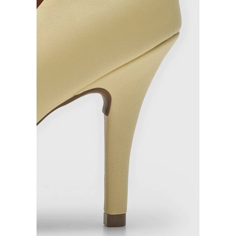 Scarpin Vizzano 1184-1101 Bico Fino Salto Alto Napa Amarelo Claro