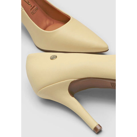 Scarpin Vizzano 1184-1101 Bico Fino Salto Alto Napa Amarelo Claro