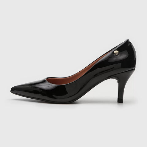 Scarpin Vizzano 1185-702 Bico Fino Preto Verniz