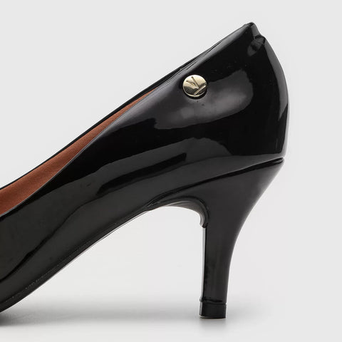 Scarpin Vizzano 1185-702 Bico Fino Preto Verniz