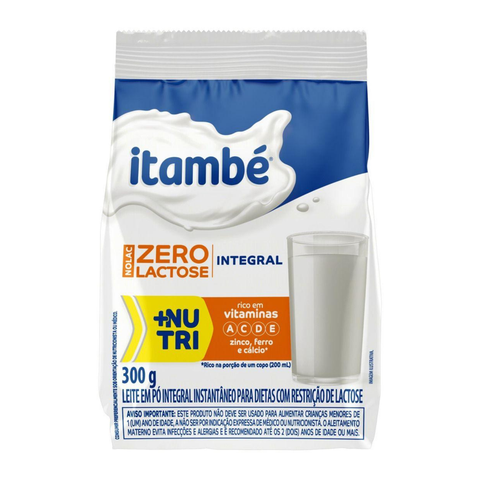 Leite Pó Integral Zero Lactose Itambé Nolac Pcte 300g - Kit 2