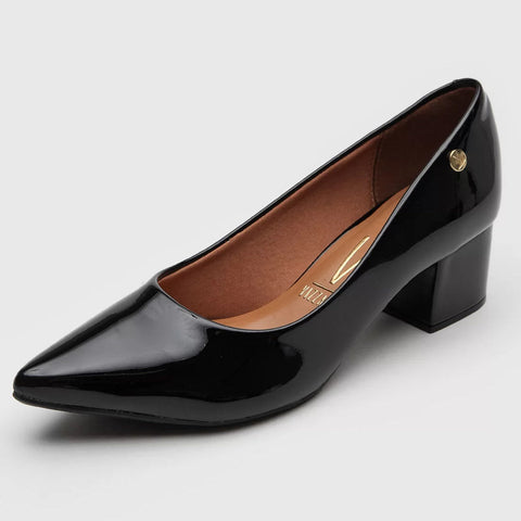 Scarpin Vizzano 1220-315 Salto Bloco Preto Verniz