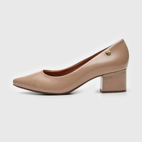 Scarpin Vizzano 1220-315 Salto Bloco Bege Verniz
