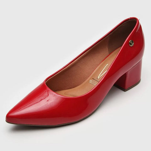 Scarpin Vizzano 1220-315 Salto Bloco Vermelho Verniz