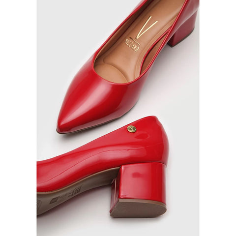 Scarpin Vizzano 1220-315 Salto Bloco Vermelho Verniz