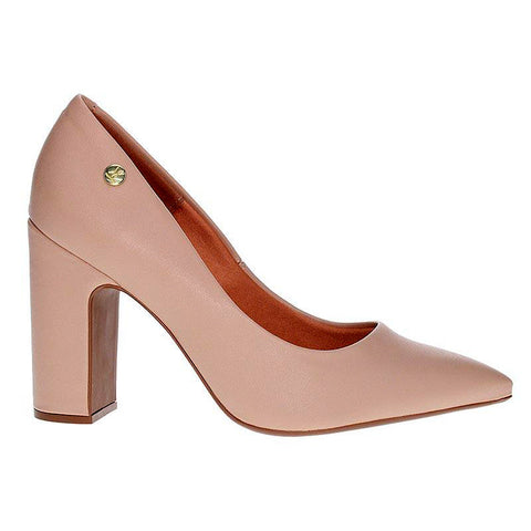 Scarpin Vizzano 1285-400 salto bloco bico fino Bege