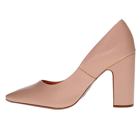Scarpin Vizzano 1285-400 salto bloco bico fino Bege