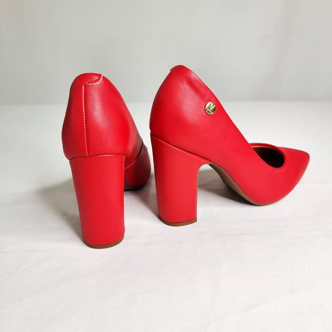 Scarpin Vizzano 1285-400 salto bloco bico fino Vermelho