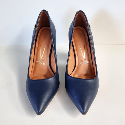 Scarpin Vizzano 1285-400 salto bloco bico fino Azul-marinho