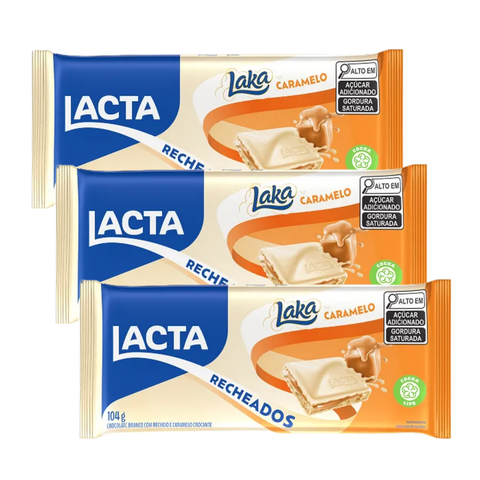 Chocolate Branco Laka Recheado Caramelo 3x98g