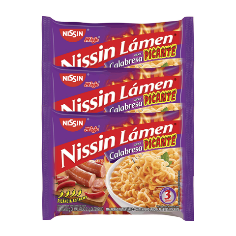 KIT 3 MIOJO NISSIN CALABRESA PICANTE 80G