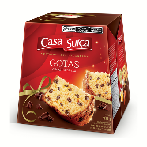 Panettone Gotas de Chocolate Casa Suiça 400g
