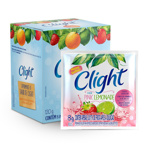 Refresco em Pó Limonada Rosa Clight 15x8g