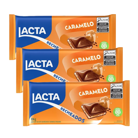 Chocolate Lacta Recheado Caramelo 3x98g
