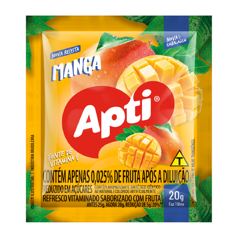 Refresco em pó APTI - MANGA 15 sachês de 20g cada  300G