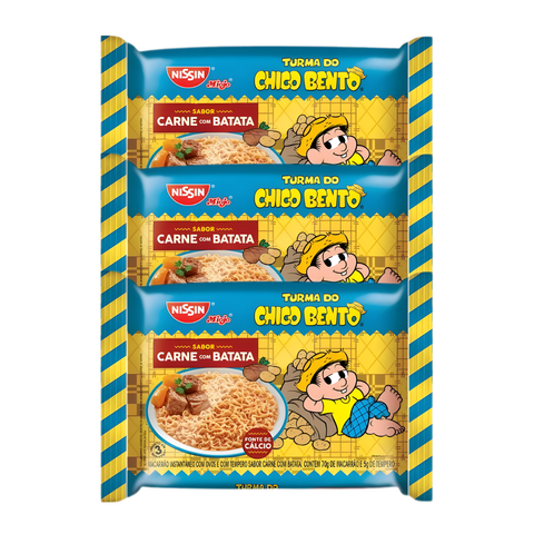 KIT 3 MIOJO CARNE COM BATATA TURMA DA MÔNICA 85G